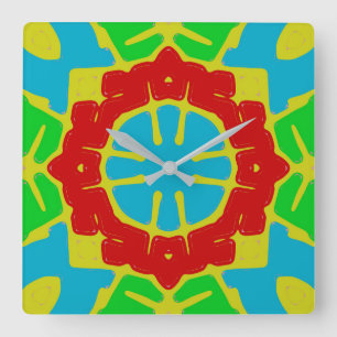Wall Clock, A cute colorful classic design Square Wall Clock