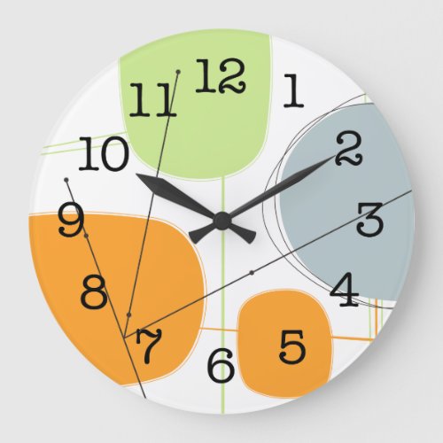 Wall Clock _ Abstract 1950s Inspired Atomic Art