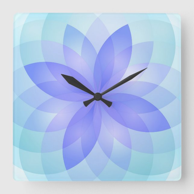 Wall Clock Abstract Lotus Flower (Front)