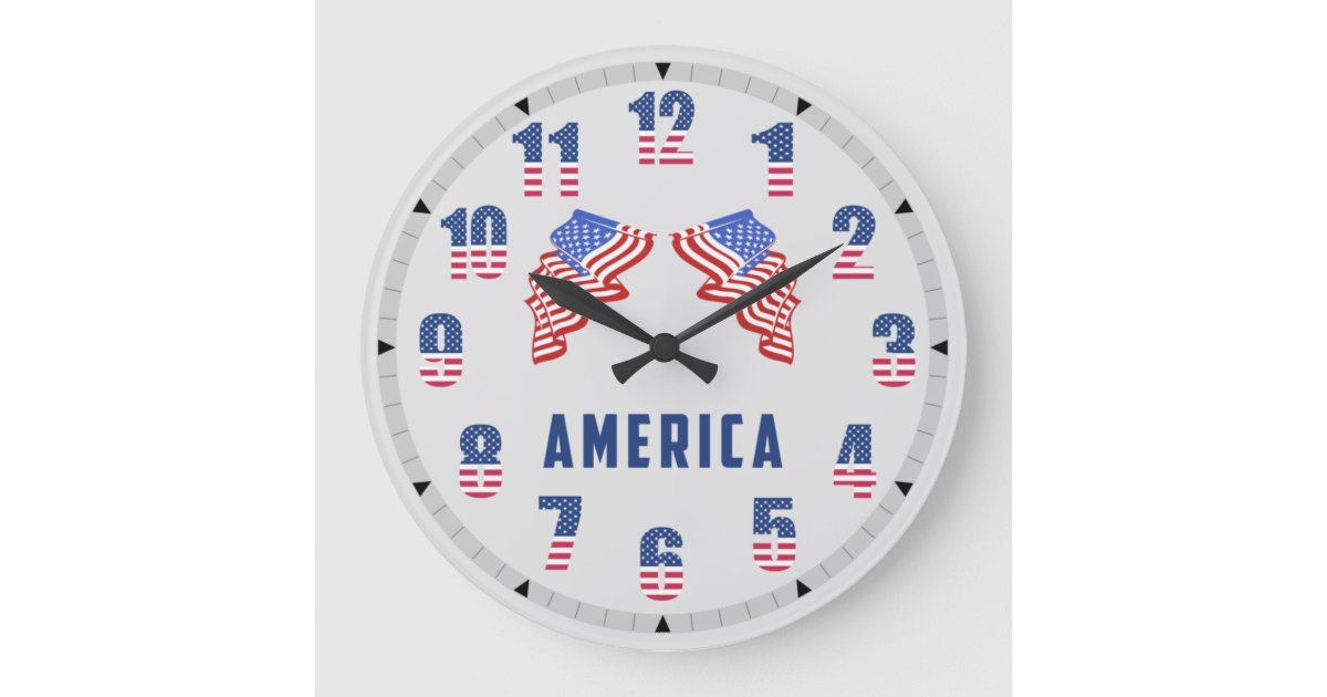Wall clock, America Large Clock Zazzle