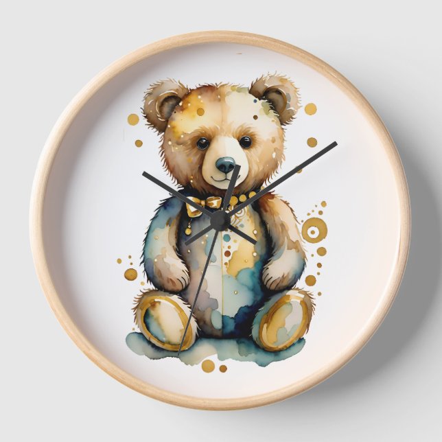 Wall Clock Bear gold (Front)