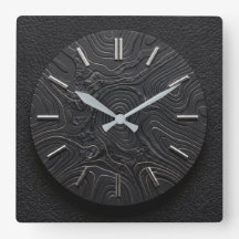 Wall Clock Black Basalt + Silver Style Dial