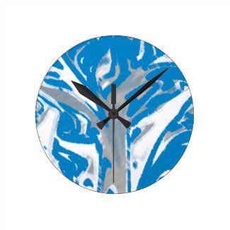 Wall Clock Blue Tree Cubebric