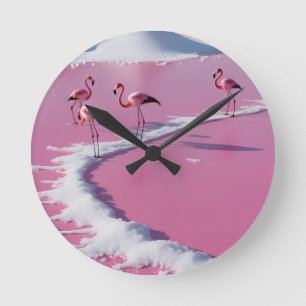 Wall Clock bonaire salt flats pink