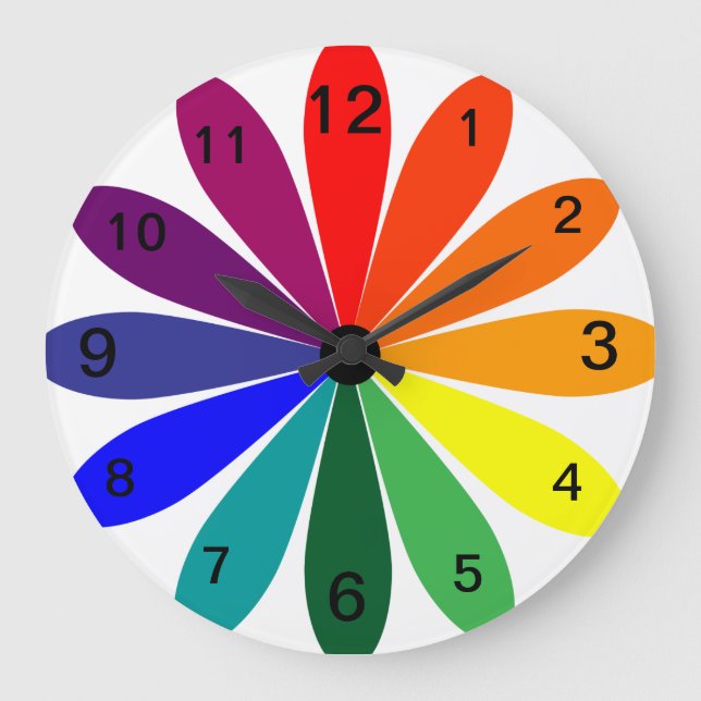 Wall Clock Colorful Flower Color Wheel (Front)