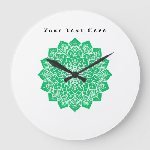 Wall Clock Custom Your Text here Text Green Image 