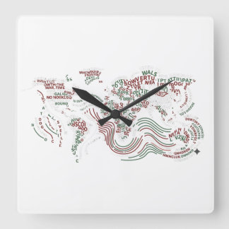 Wall Clock Decor | Earth typographic Design