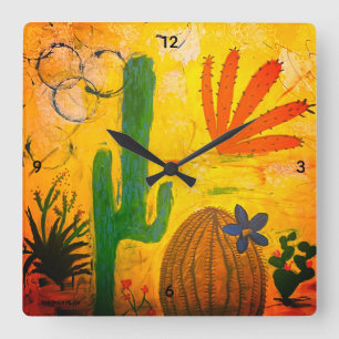 Wall Clock Desert Art