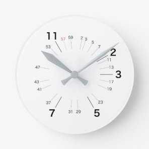 wall clock for people who only need prime numbers