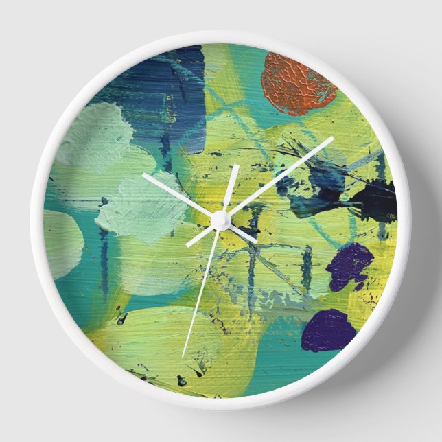 Wall Clock in Open Meadow/Fenceposts Design (Front)