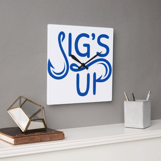 Wall clock. Jigs Up. Square Wall Clock (Office)