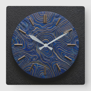 Wall Clock Lapis Lazuli + Gold Design Style Dial
