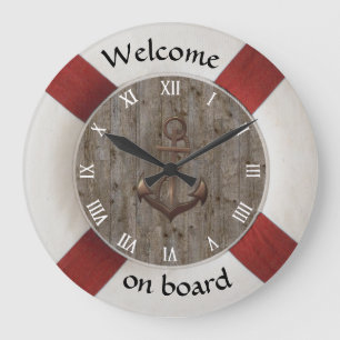 wall clock maritime ancre