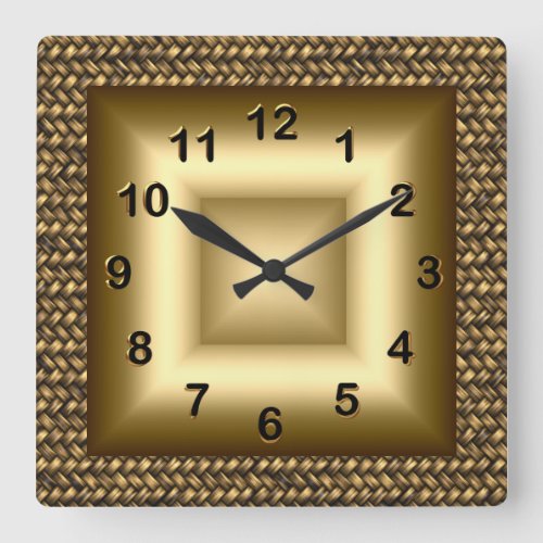 Wall Clock Metal Look Black Bronze Gold 2