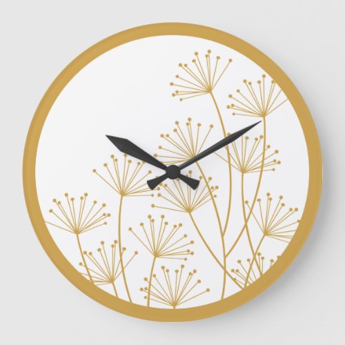 Wall Clock _ Mod Dandelions in Gold