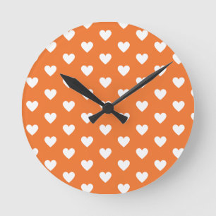 Wall Clock Modern Custom Name Trendy Orange Color