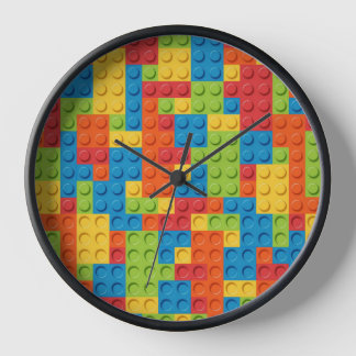 wall clock motifs color blocks