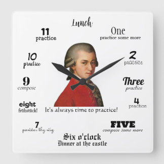 Wall Clock - Mozart - It's always time to practice