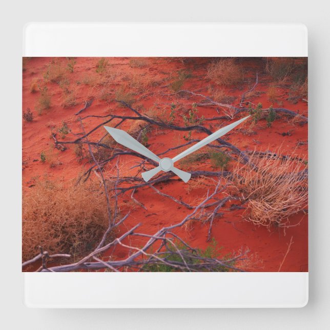 Wall Clock Outback Australian Scenery, Grey Arms (Front)