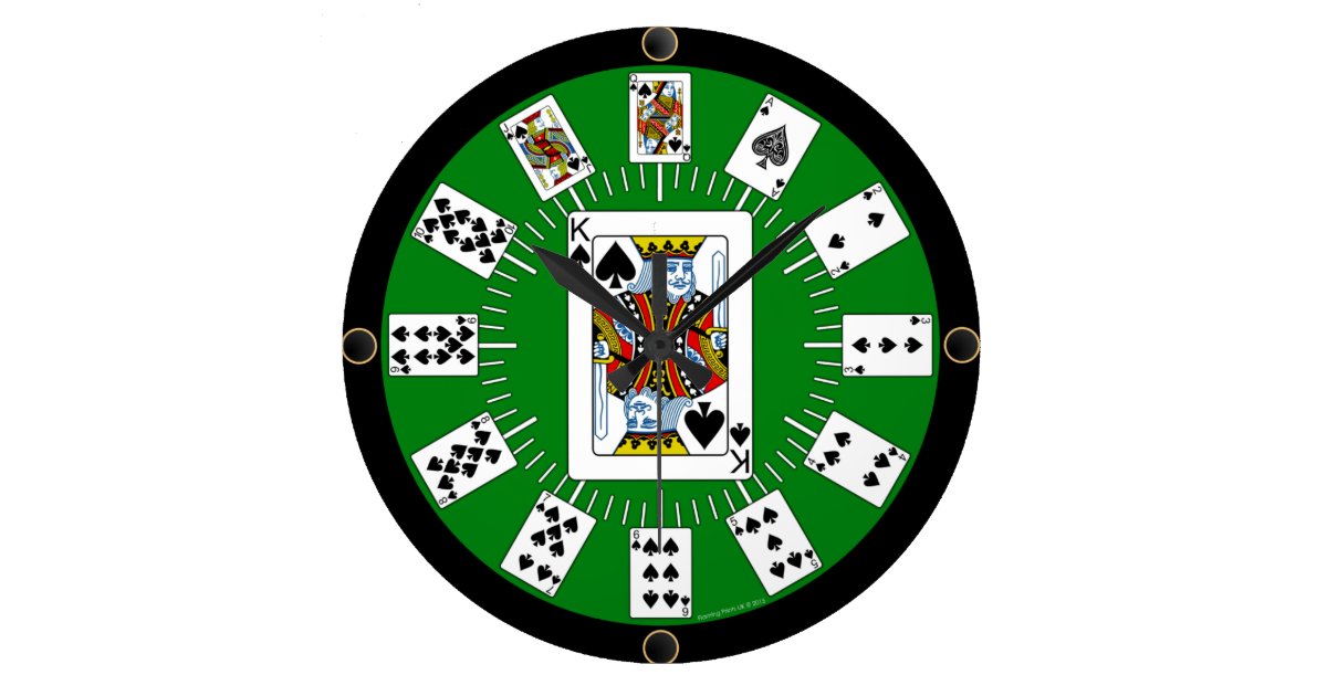 Wall Clock Poker Bridge Playing Cards Spades Zazzle