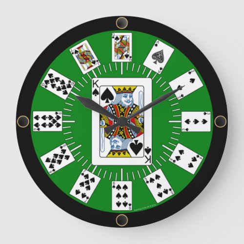 Wall Clock Poker Bridge Playing Cards Spades