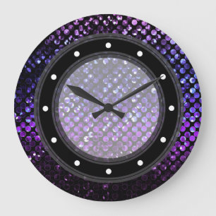 Wall Clock Purple Crystal Bling Strass