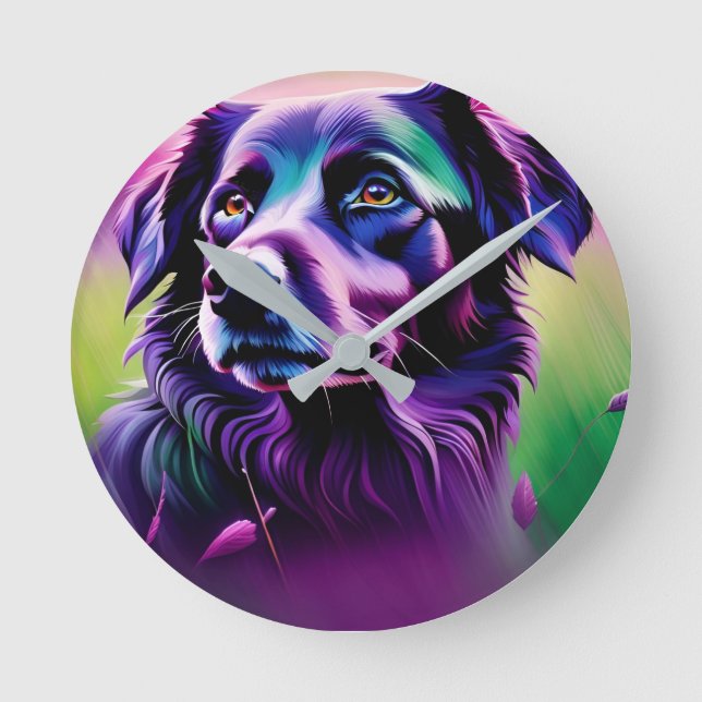 Wall Clock - Purple Dog (Front)