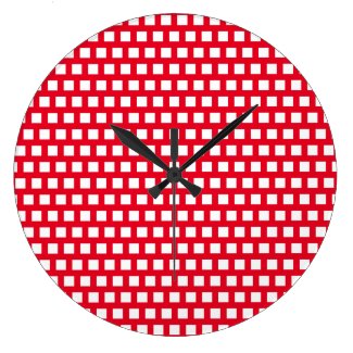 Wall Clock Red N White