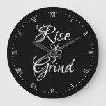 Wall Clock - Rise &amp; Grind at Zazzle