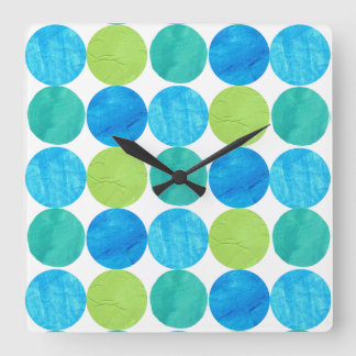 Wall Clock, Square, Blue Moons Pattern Square Wall Clock