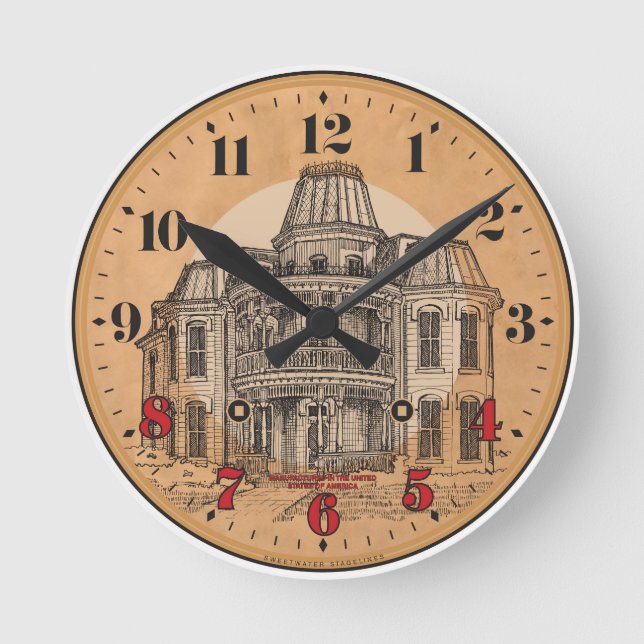Wall Clock: Victorian Mansion Round Clock (Front)
