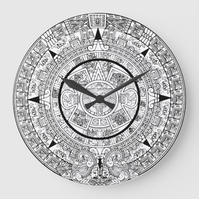 Wall Clock With Aztec Calendar (Front)