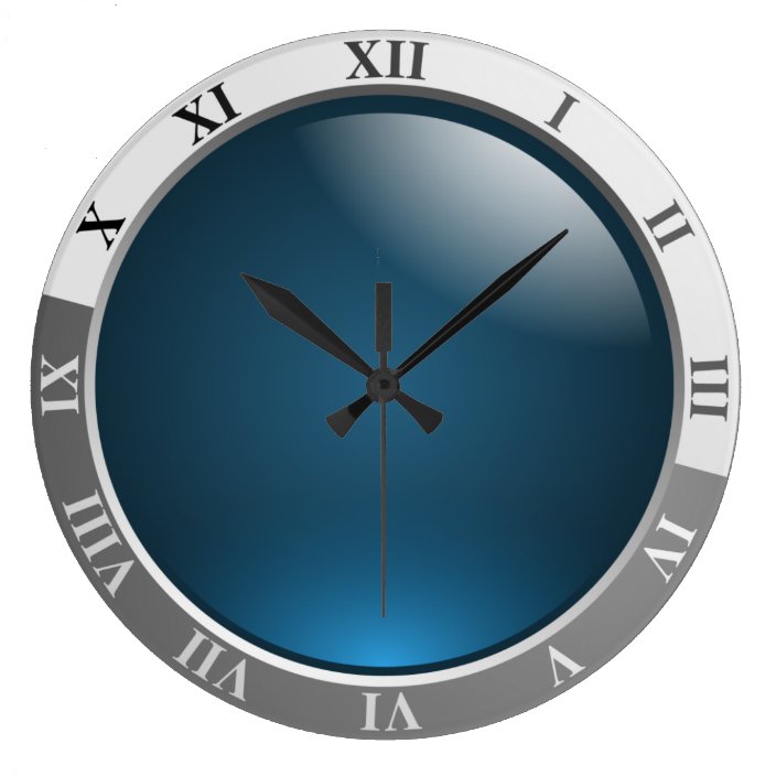 Wall Clock with blue face, dial, gift | Zazzle.com