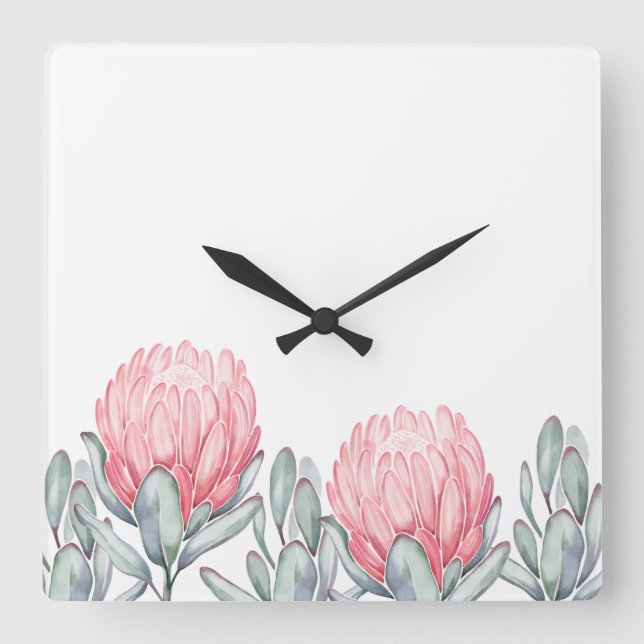Wall Clock with charming, delicate flowers. (Front)