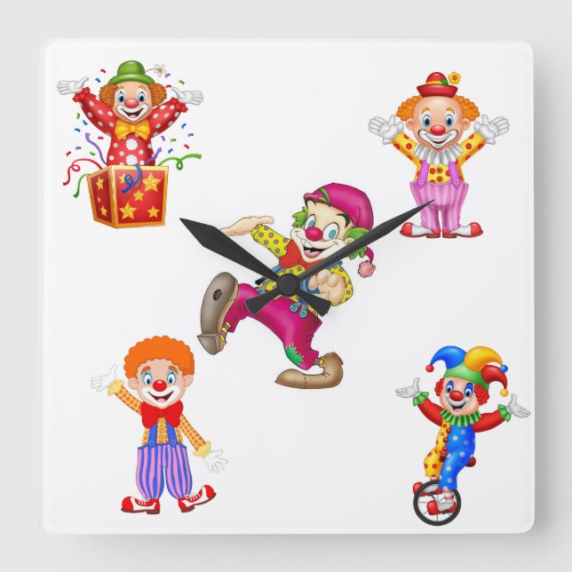wall clock with clowns (Front)