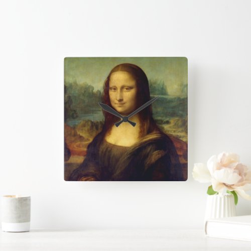 Wall Clock with Da Vincis Mona Lisa