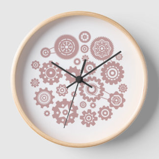 Wall Clock with Decorative Mechanic Gears