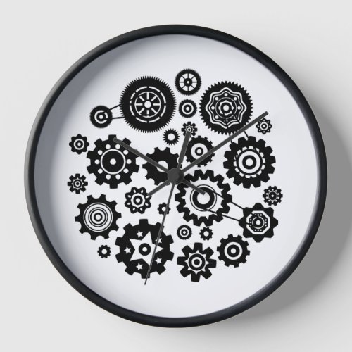 Wall Clock with Decorative Mechanic Gears