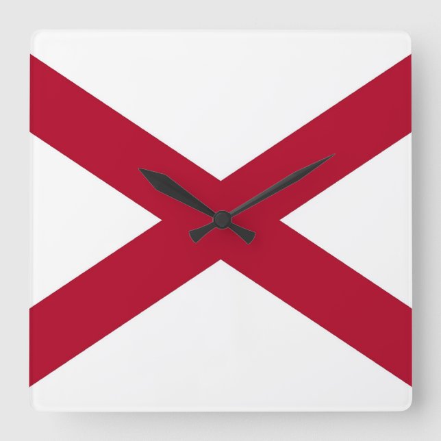 Wall Clock with Flag of Alabama, USA (Front)
