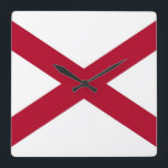 Wall Clock with Flag of Alabama, USA<br><div class="desc">Awesome patriotic wall clock with Flag of Alabama State,  United States of America. This product its customizable.</div>