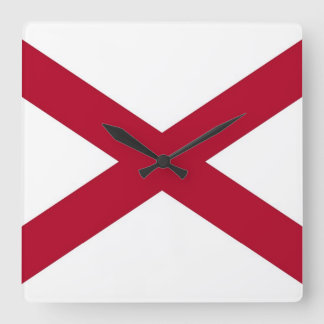 Wall Clock with Flag of Alabama, USA