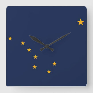 Wall Clock with Flag of Alaska, USA