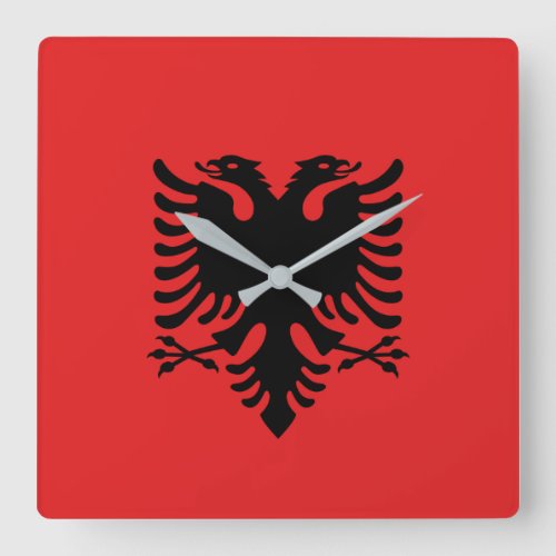 Wall Clock with Flag of Albania