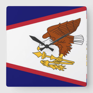 Wall Clock with Flag of American Samoa, USA