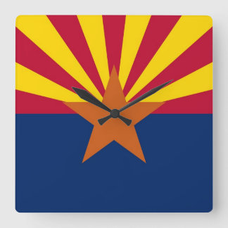 Wall Clock with Flag of Arizona State, USA