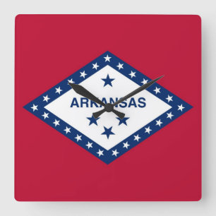Wall Clock with Flag of Arkansas, USA