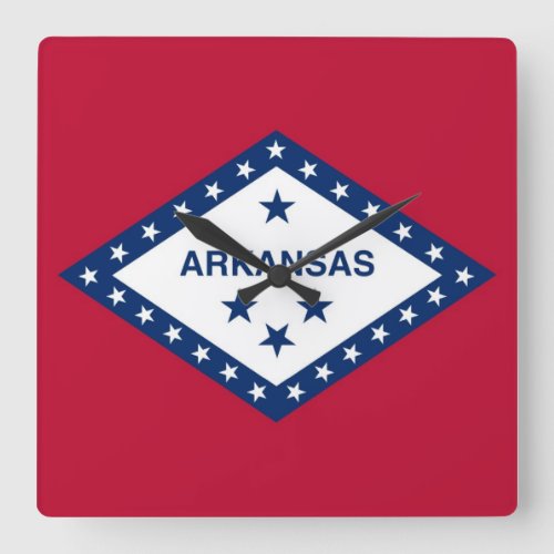 Wall Clock with Flag of Arkansas USA