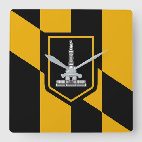 Wall Clock with Flag of Baltimore City USA