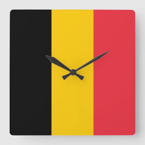 Wall Clock with Flag of Belgium