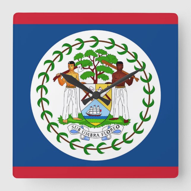Wall Clock with Flag of Belize (Front)